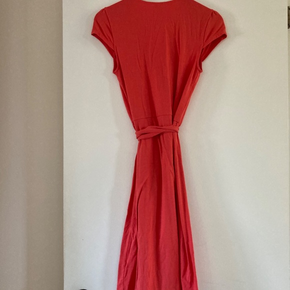 Midi wrap dress, coral, Old Navy - Picture 2 of 8
